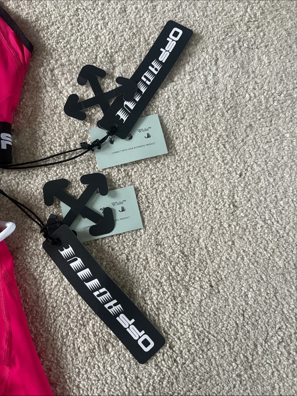 OFF White Hot Pink Sports Bra & Bike Shorts Set - Picture 2 of 7